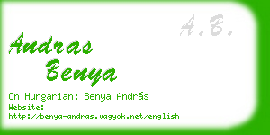 andras benya business card