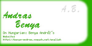 andras benya business card